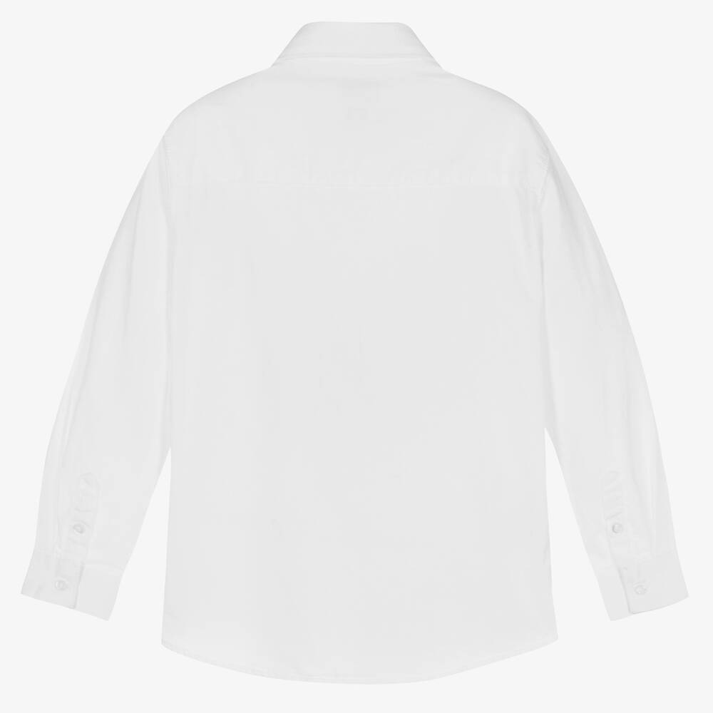 Mayoral-قميص قطن تويل لون أبيض للأولاد | Childrensalon Outlet