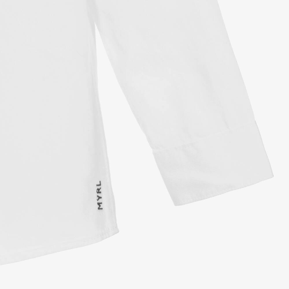 Mayoral-قميص قطن تويل لون أبيض للأولاد | Childrensalon Outlet