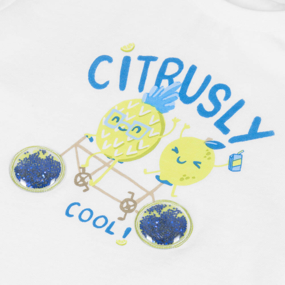 Mayoral-Boys White Fruit Print Cotton T-Shirt | Childrensalon Outlet