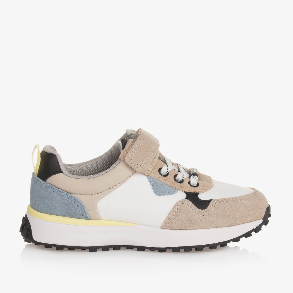 Mayoral-Boys White Leather & Textile Trainers  | Childrensalon Outlet