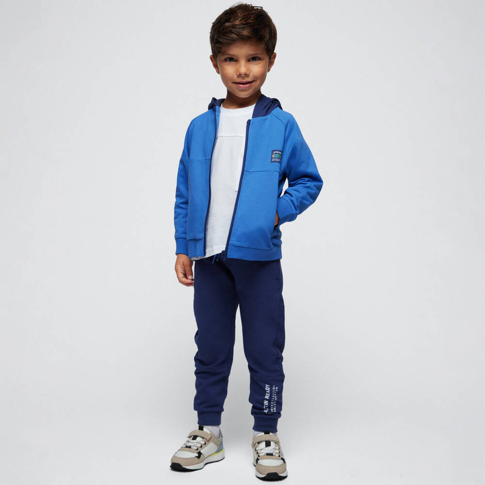Mayoral-Boys White Leather & Textile Trainers  | Childrensalon Outlet