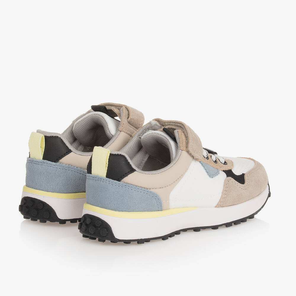 Mayoral-Boys White Leather & Textile Trainers  | Childrensalon Outlet