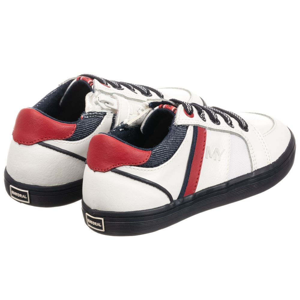 Mayoral - Boys White Leather Trainers | Childrensalon Outlet