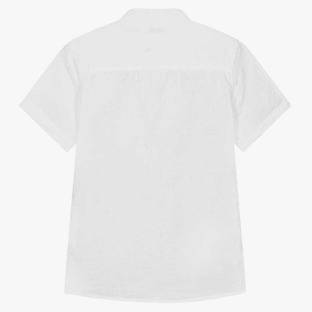 Mayoral-Boys White Linen Shirt | Childrensalon Outlet
