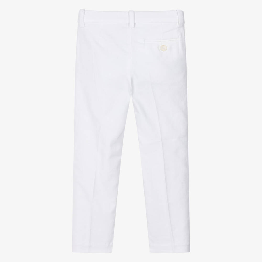 Mayoral-Boys White Linen Slacks | Childrensalon Outlet