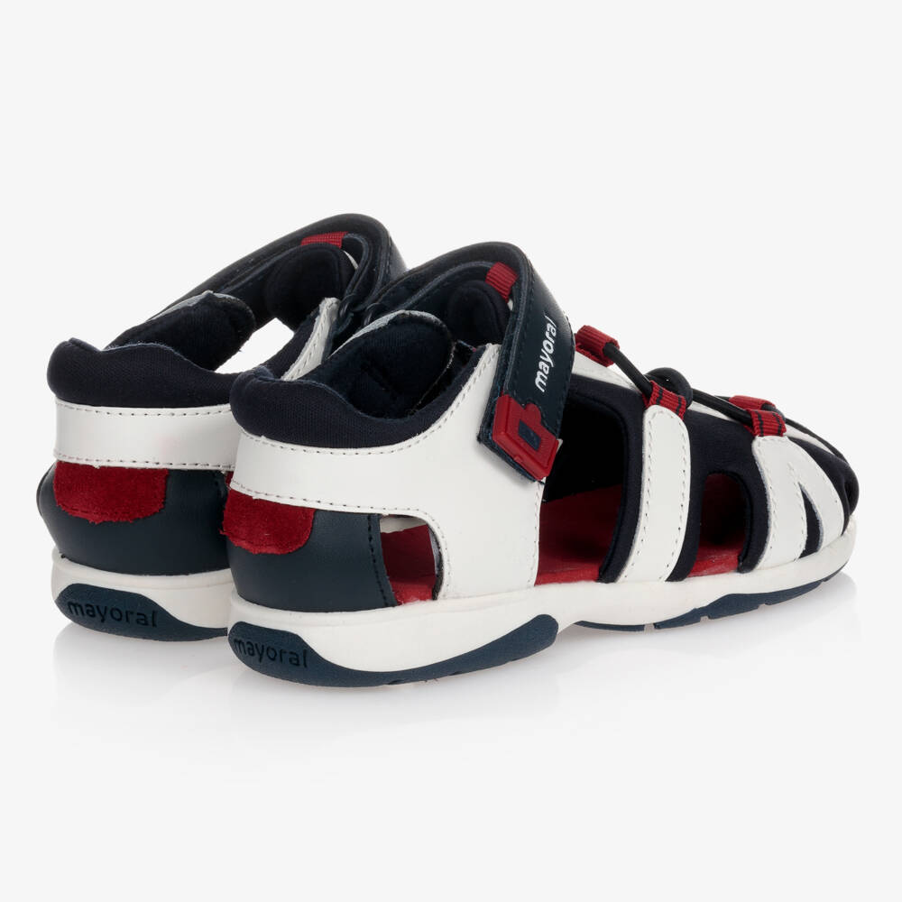 Mayoral-Boys White & Navy Blue Sandals | Childrensalon Outlet