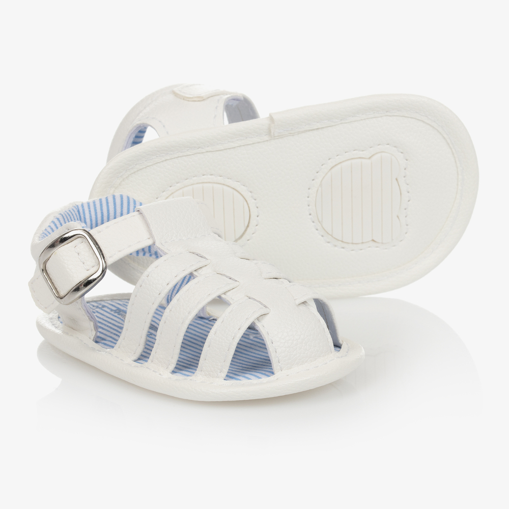 Mayoral Newborn - Weiße Krabbelsandalen für Jungen | Childrensalon