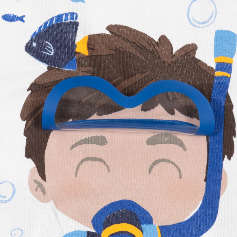 مايورال-تيشيرت أطفال ولادي قطن لون أبيض | Childrensalon Outlet