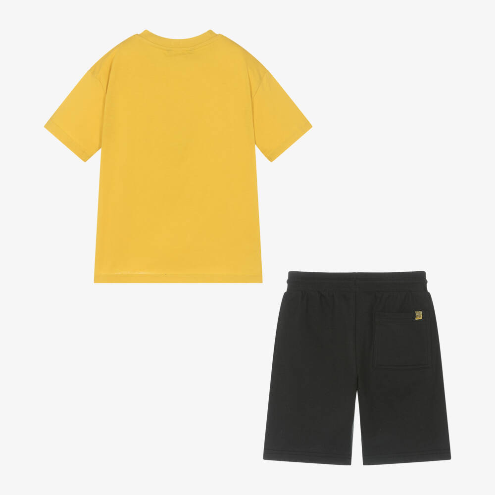 Mayoral Nukutavake-Boys Yellow & Black Cotton Shorts Set | Childrensalon Outlet