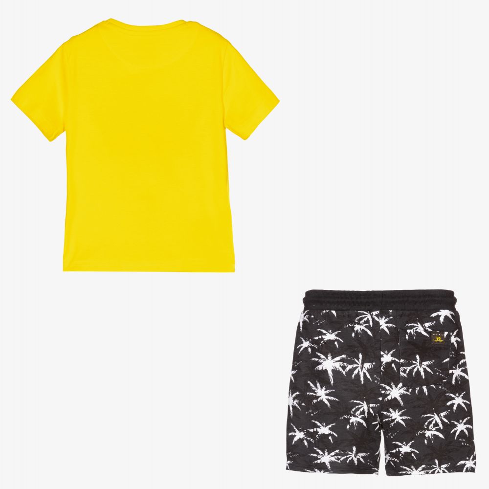 Mayoral-طقم شورت قطن لون أصفر وأسود للأولاد | Childrensalon Outlet