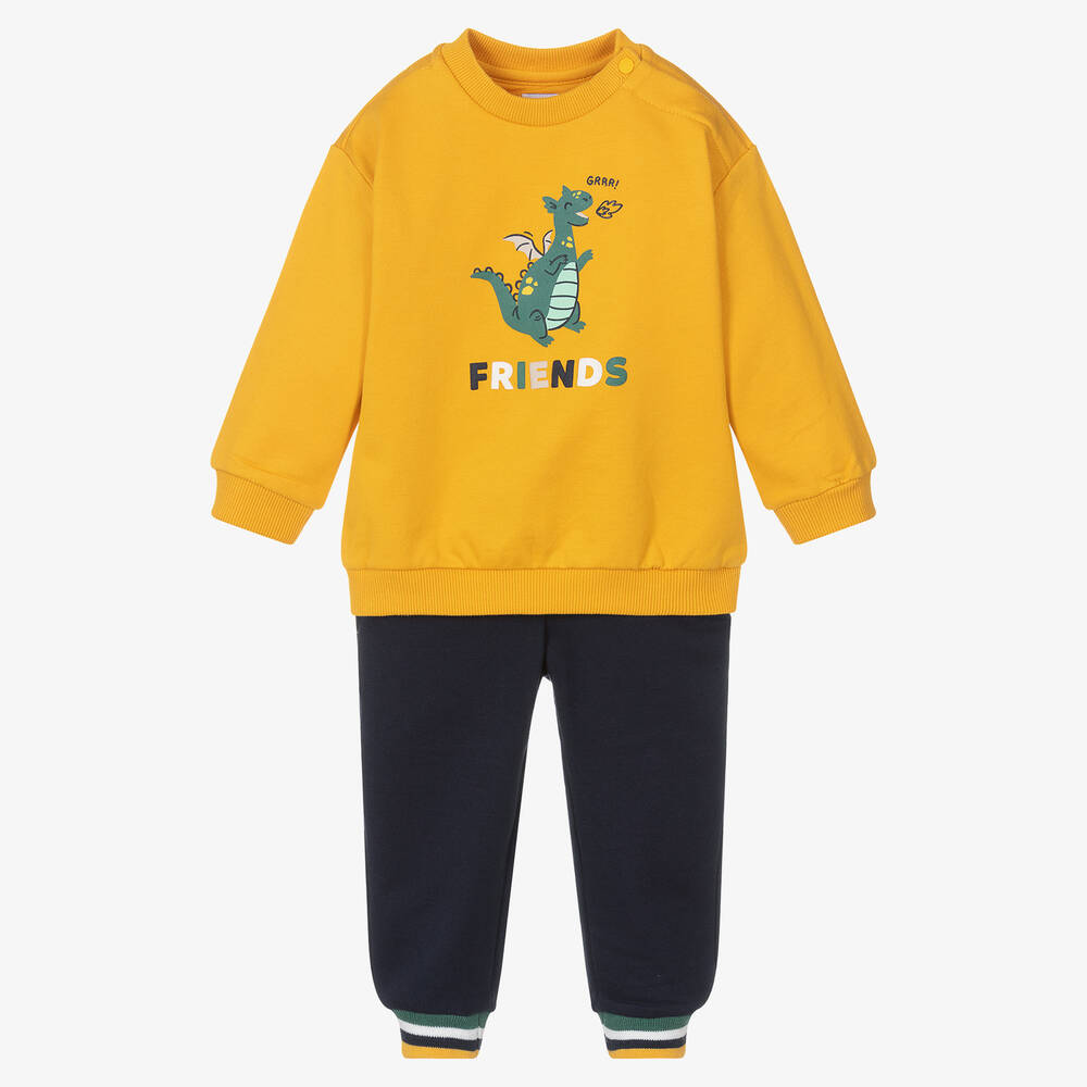 Mayoral - Boys Yellow Cotton Dragon Tracksuit | Childrensalon Outlet