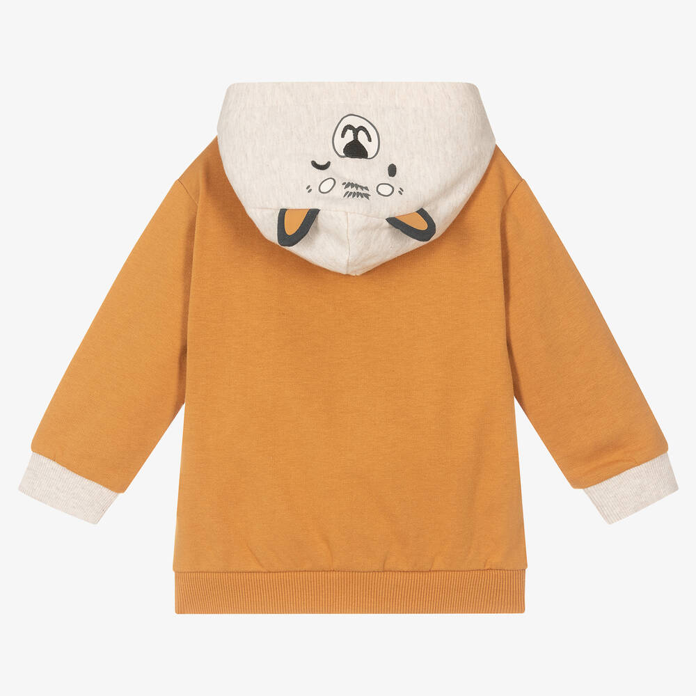 مايورال-توب هودي بسحّاب قطن جيرسي لون أصفر موتارد | Childrensalon Outlet