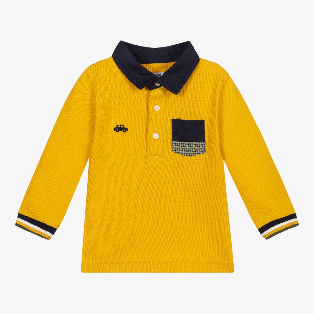 Mayoral - Boys Yellow Cotton Polo Shirt | Childrensalon