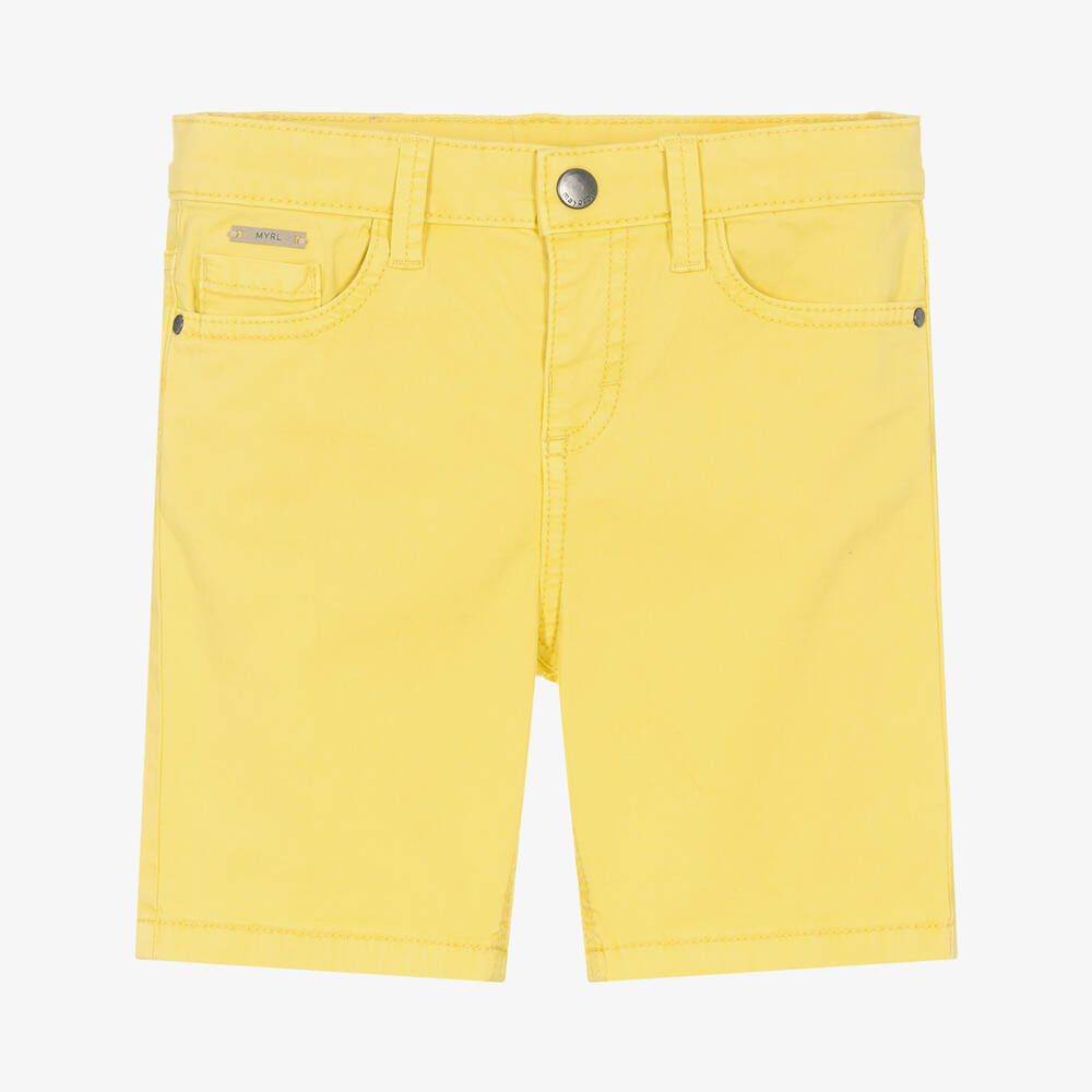 Short jaune en coton garcon