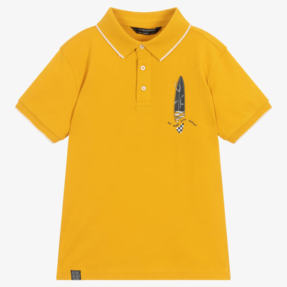 Mayoral Nukutavake - Gelbes Surf-Baumwoll-Poloshirt | Childrensalon