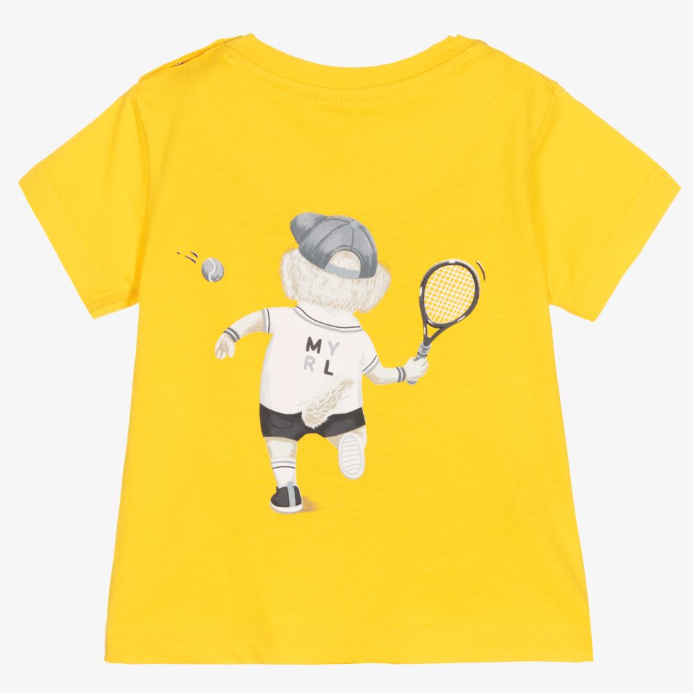 Mayoral-تيشيرت أطفال ولادي قطن لون أصفر | Childrensalon Outlet