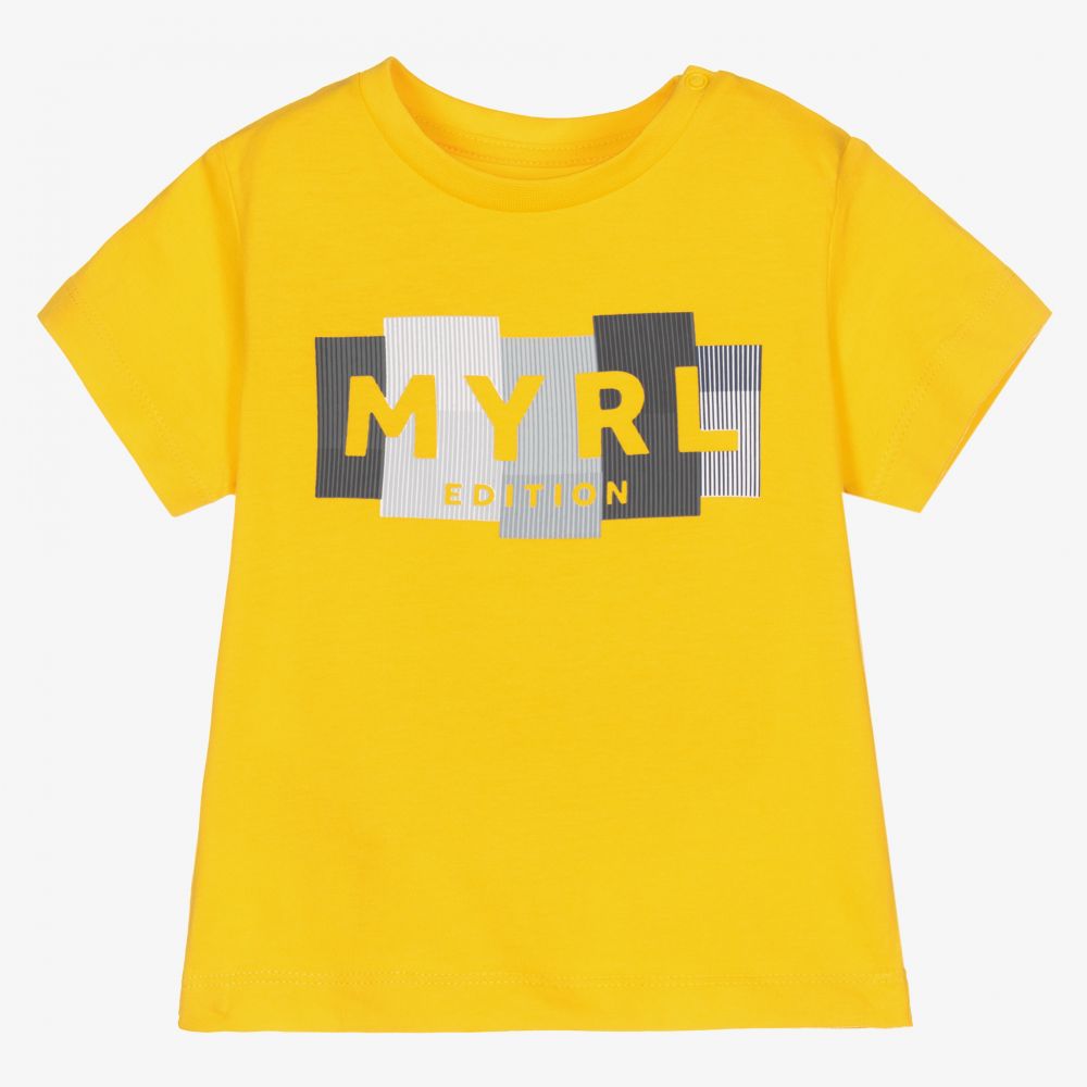 Mayoral-Boys Yellow Cotton T-Shirt | Childrensalon Outlet