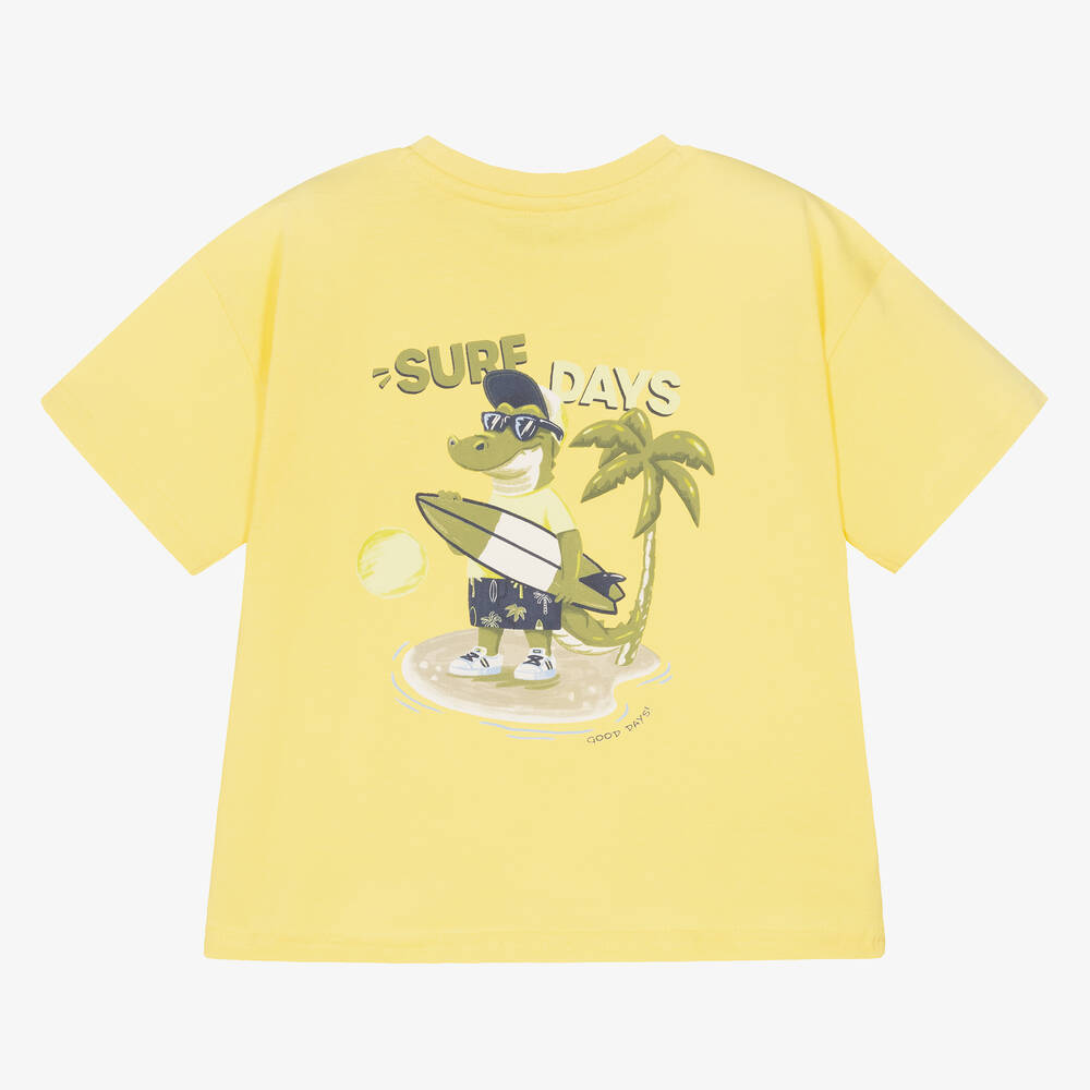 Mayoral-Boys Yellow Cotton T-Shirt | Childrensalon Outlet