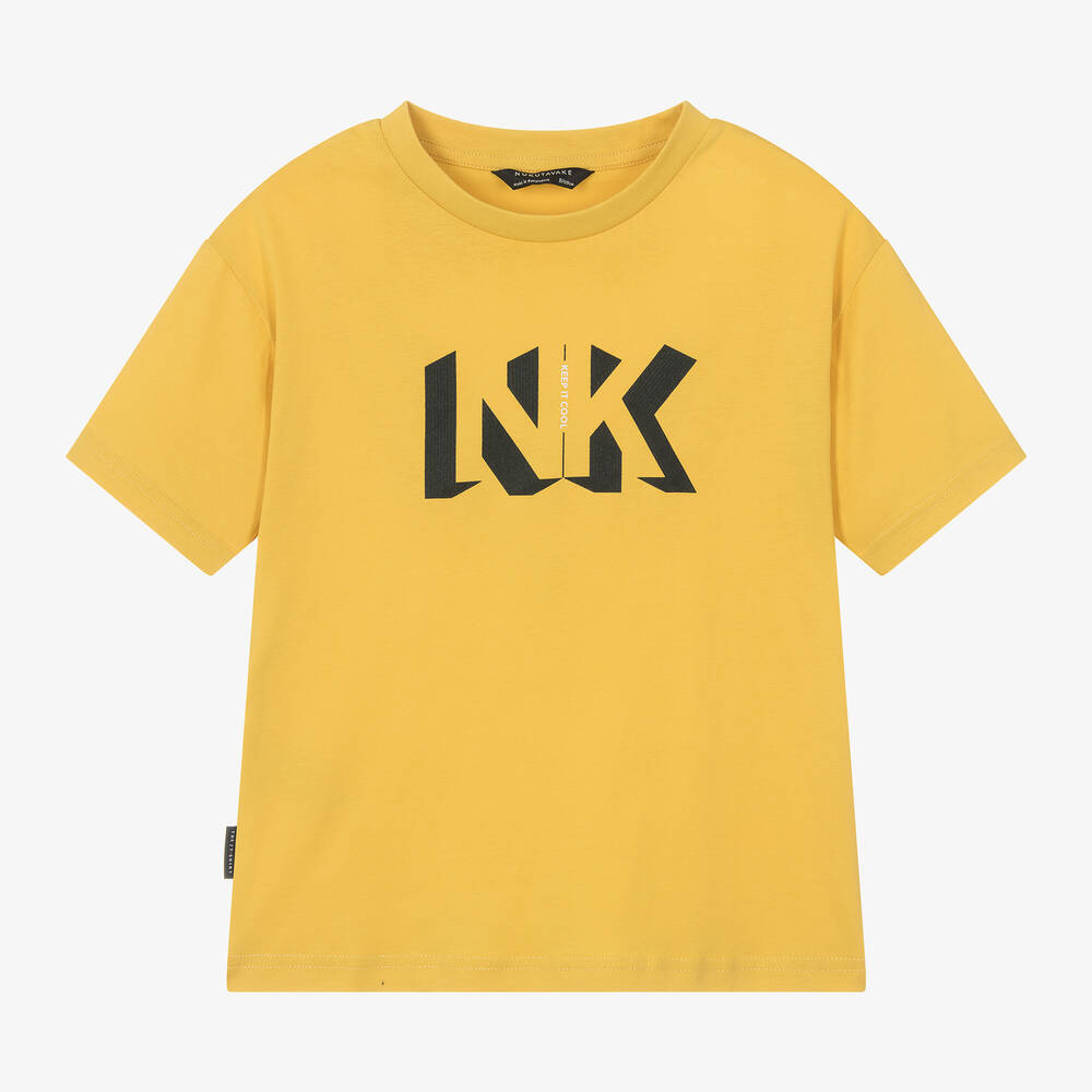 Mayoral Нукутаваке-Boys Yellow Cotton T-Shirt | Childrensalon Outlet
