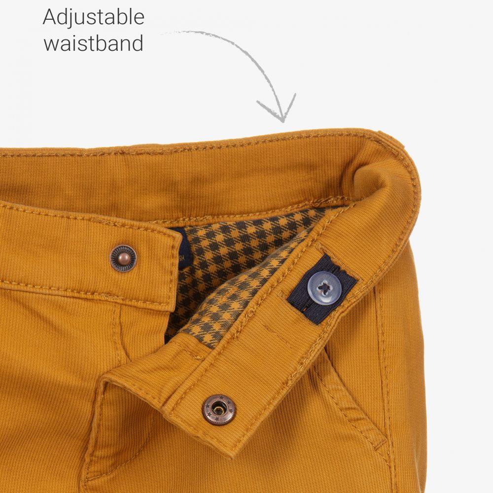 Mayoral-Boys Yellow Cotton Trousers | Childrensalon Outlet