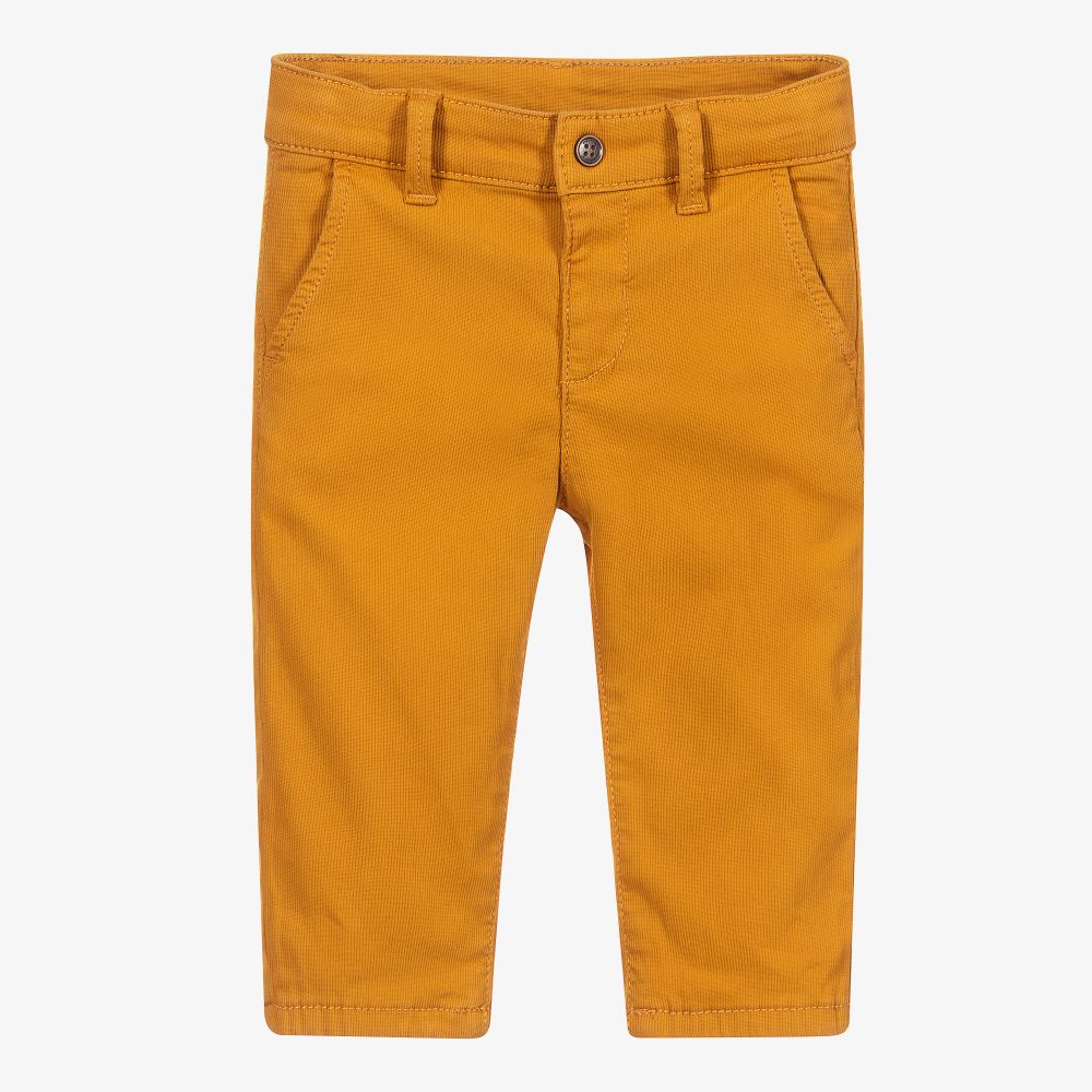 Mayoral-Boys Yellow Cotton Trousers | Childrensalon Outlet