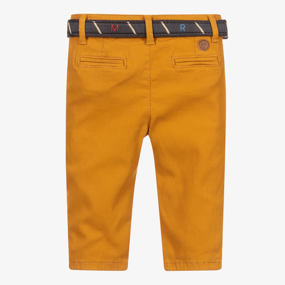 Mayoral-Boys Yellow Cotton Trousers | Childrensalon Outlet