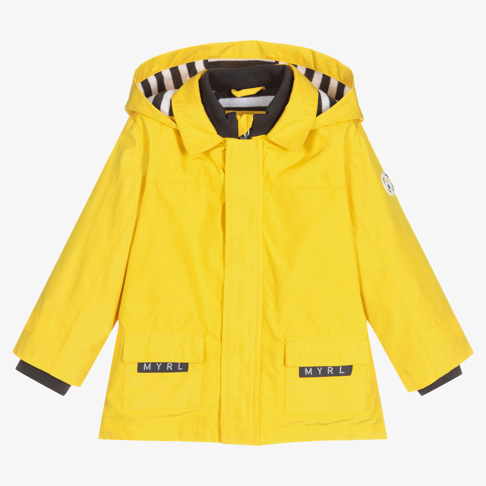 Mayoral - Boys Yellow Hooded Coat | Childrensalon