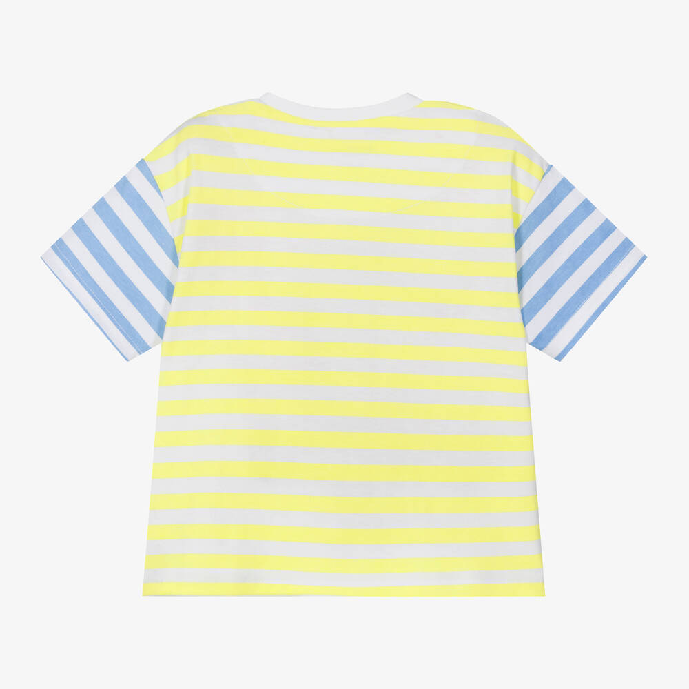 Mayoral-Boys Yellow Striped Cotton T-Shirt | Childrensalon Outlet
