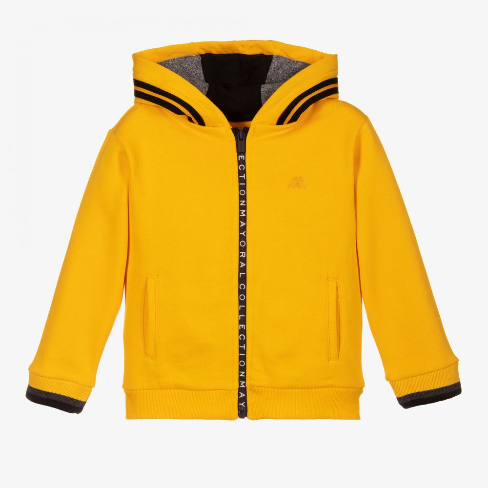 Mayoral-Boys Yellow Zip-Up Hoodie | Childrensalon Outlet