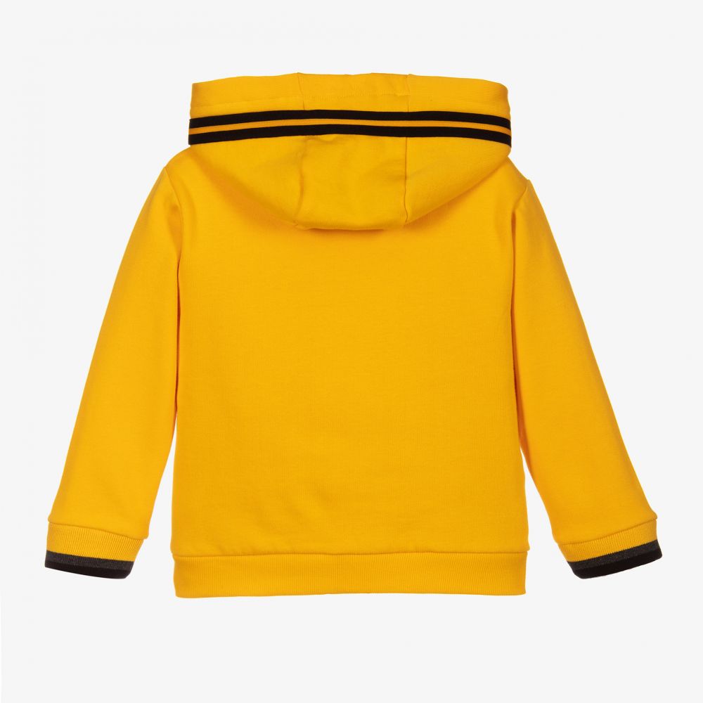 مايورال-سويتشيرت هودي بسحَّاب قطن جيرسي لون أصفر للأولاد | Childrensalon Outlet