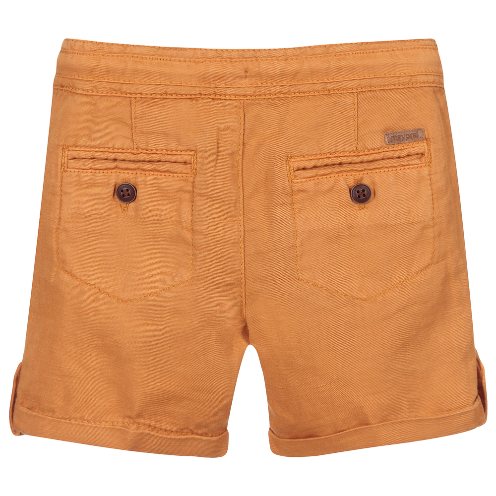 Mayoral-Brown Cotton & Linen Shorts | Childrensalon Outlet