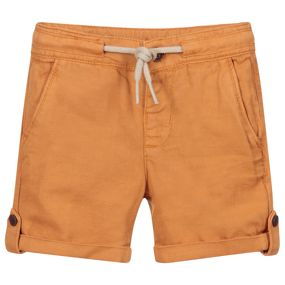 Mayoral - Short marron en coton et en lin | Childrensalon