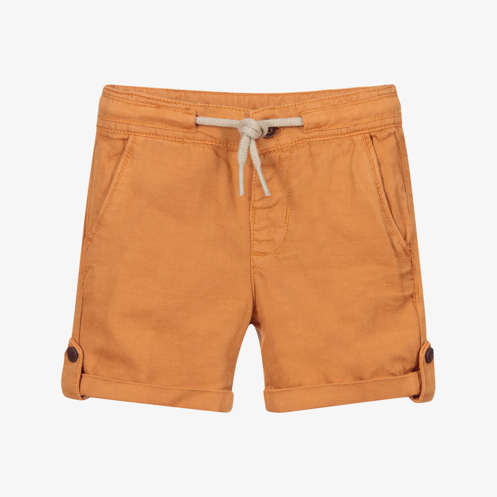 Mayoral-شورت أطفال ولادي قطن وكتّان لون بنّي | Childrensalon Outlet