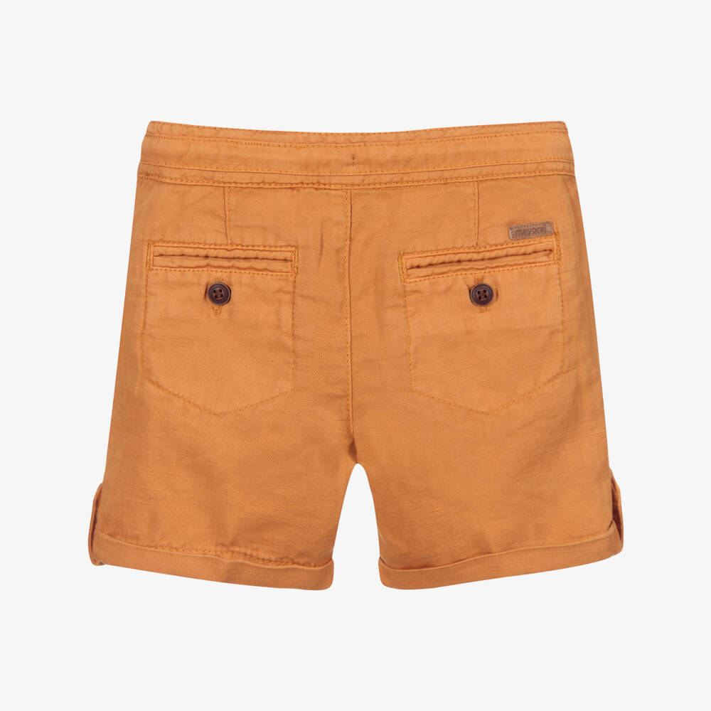Mayoral-Brown Cotton & Linen Shorts | Childrensalon Outlet