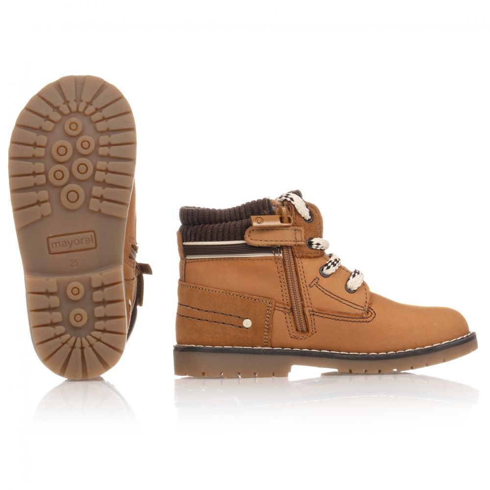 Mayoral - Brown Leather Ankle Boots | Childrensalon Outlet