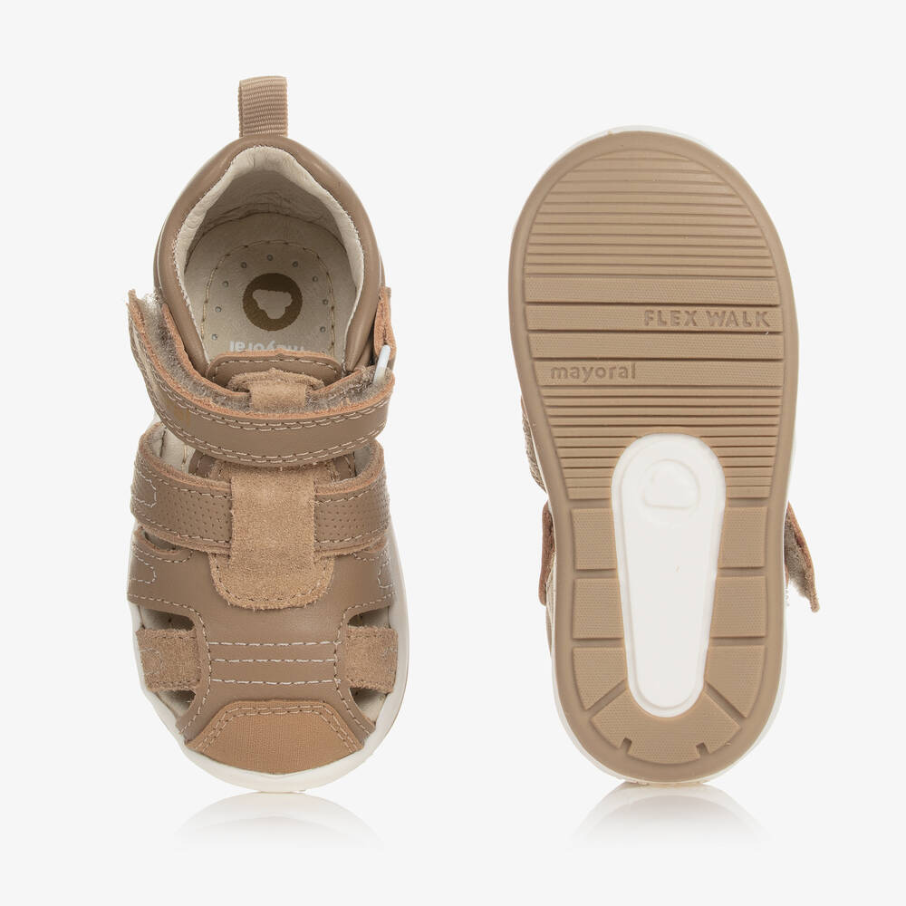 Mayoral-صندل أطفال ولادي جلد لون بني فاتح لمرحلة بدء المشي | Childrensalon Outlet