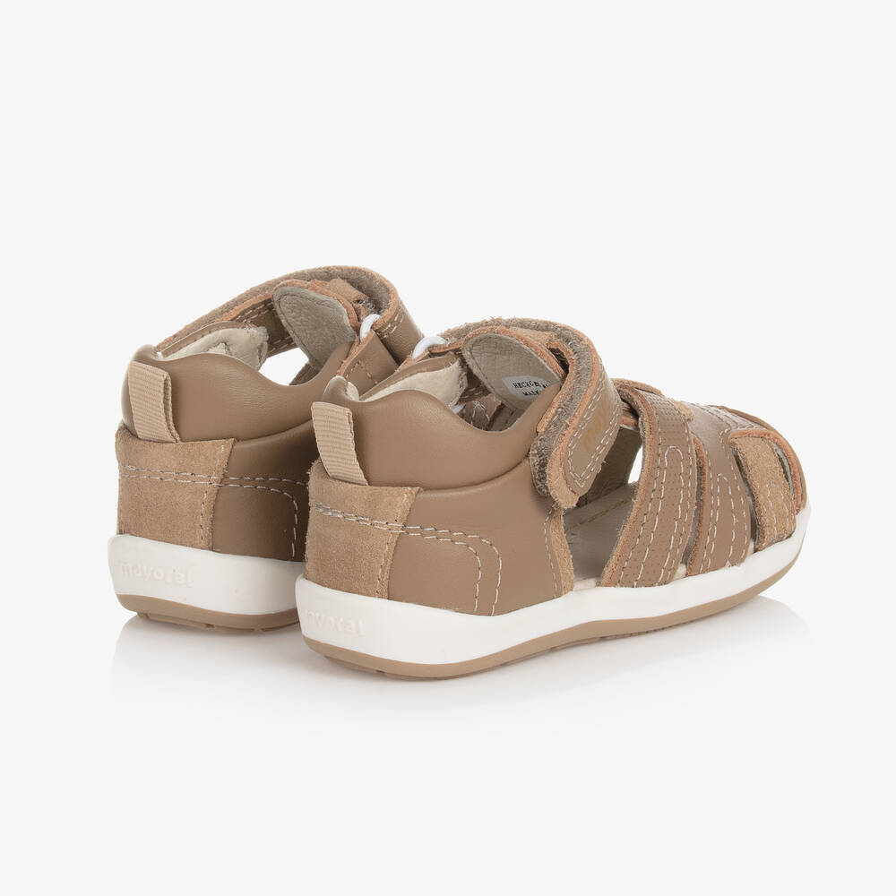Mayoral Brown Leather First Walker Sandals Childrensalon Outlet