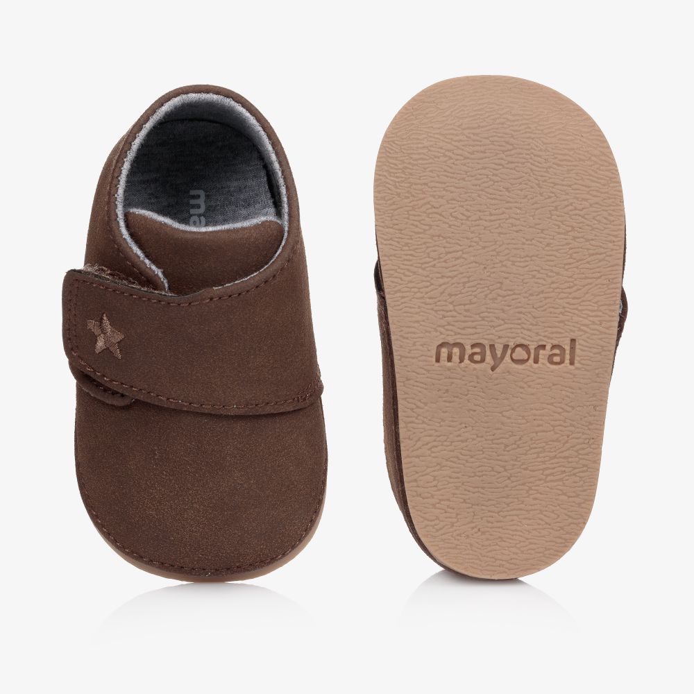 مايورال Newborn-حذاء جلد صناعي لون بني للمواليد | Childrensalon Outlet