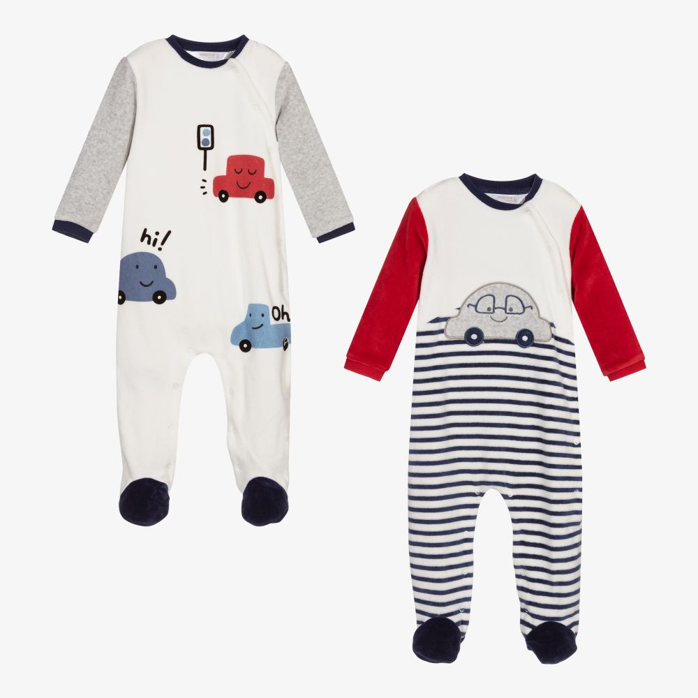 Mayoral Newborn-Car Velour Babygrows (2 Pack) | Childrensalon Outlet