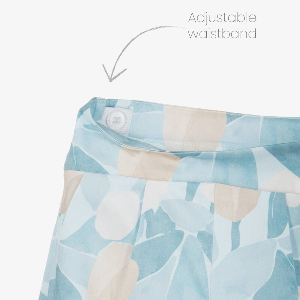 Mayoral-Chic Girls Blue Floral Shorts | Childrensalon Outlet