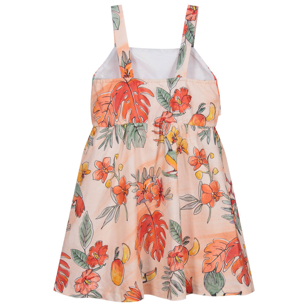 Mayoral-Coral Pink Viscose Blend Dress | Childrensalon Outlet