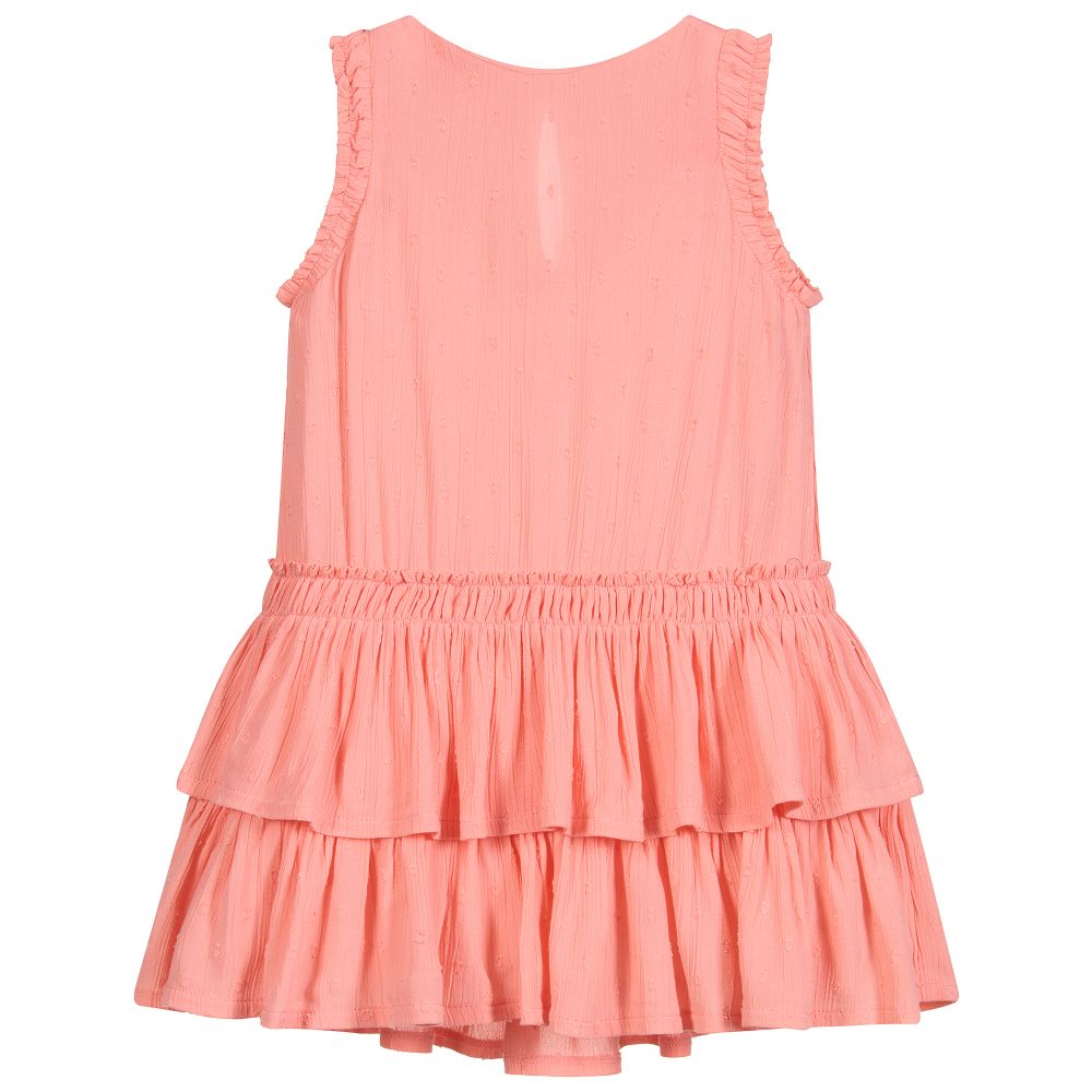 Mayoral - Robe rose corail en viscose | Childrensalon