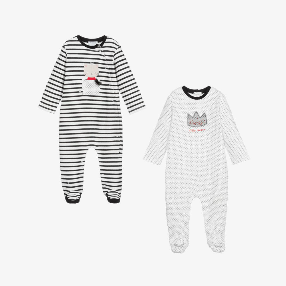 Mayoral Newborn-Cotton Babygrows (2 Pack) | Childrensalon Outlet
