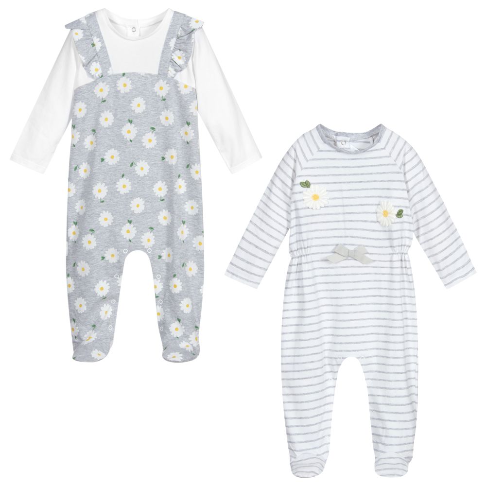 Mayoral Newborn-Cotton Babygrows (2 Pack) | Childrensalon Outlet