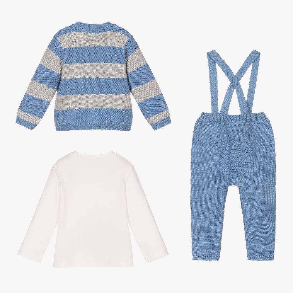 Mayoral Newborn-طقم قطن عضوي لن أزرق وعاجي للمواليد | Childrensalon Outlet