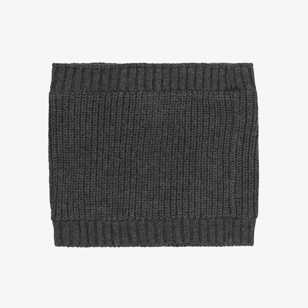 Mayoral-Dark Grey Cotton Ribbed Knit Snood | Childrensalon Outlet