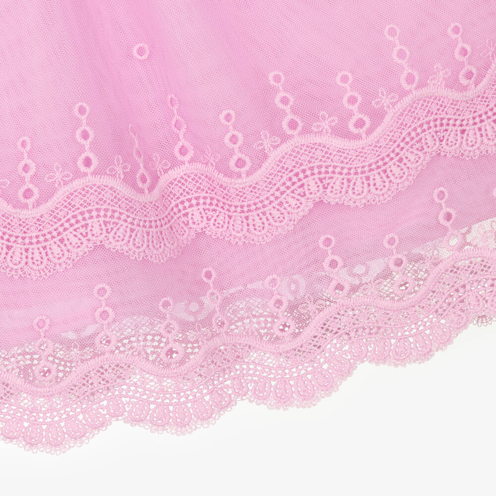 Mayoral-Нежное розовое платье из тюля с вышивкой для девочек | Childrensalon Outlet