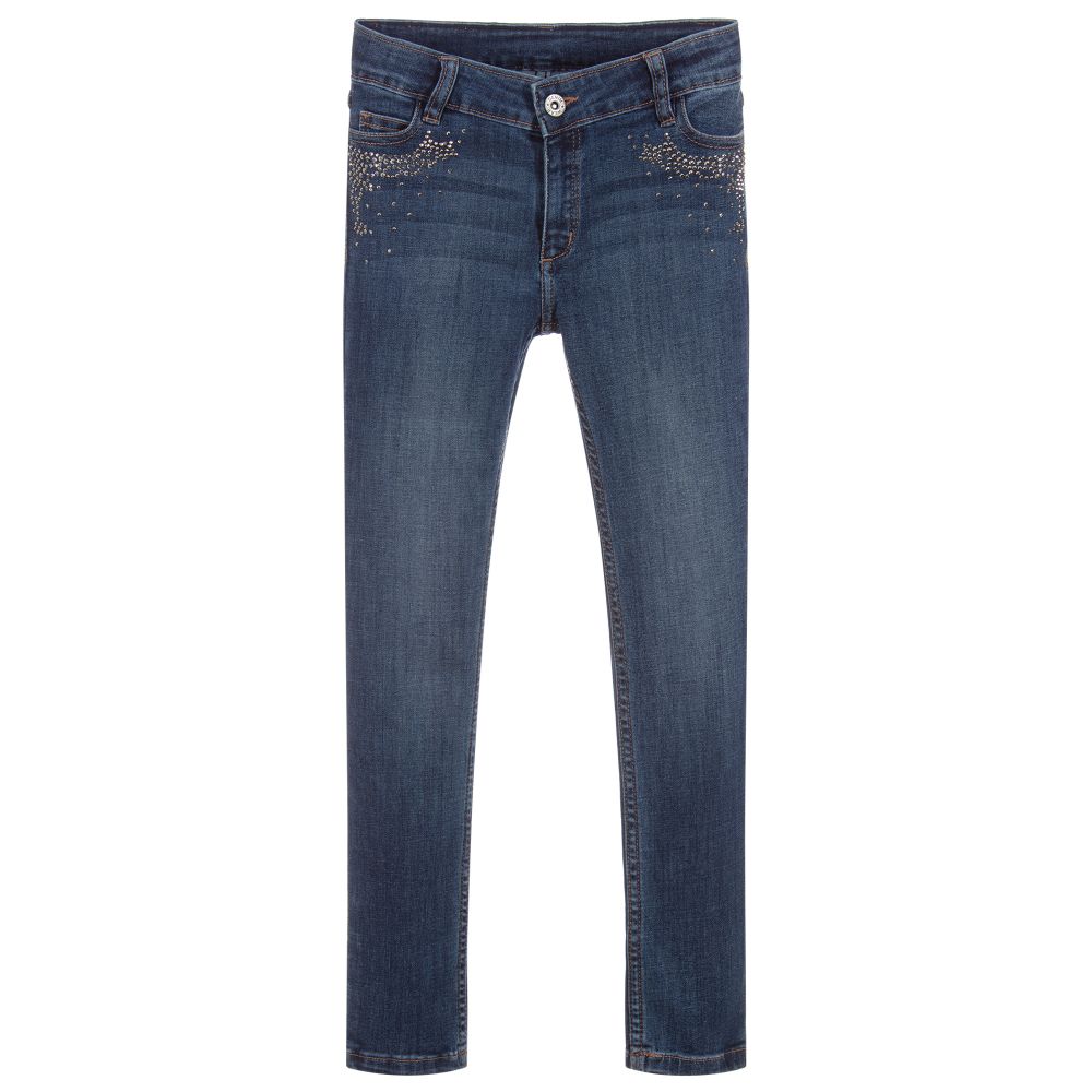 Mayoral-Diamanté Denim Skinny Jeans | Childrensalon Outlet