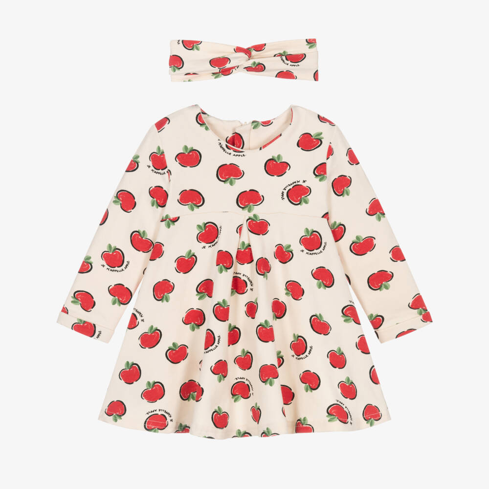 Mayoral Newborn-Dress & Hairband Set - Apples | Childrensalon Outlet