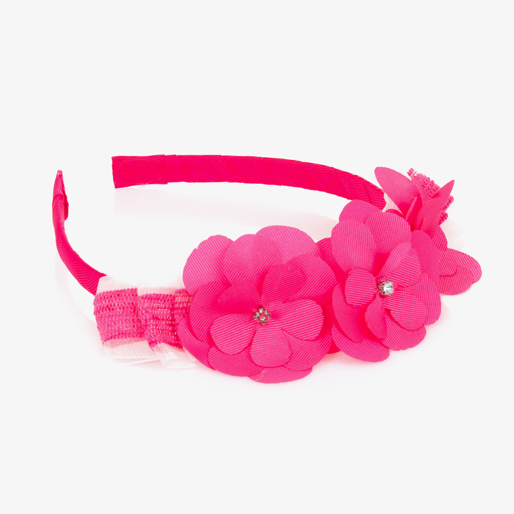 Mayoral-Fuchsia Pink Flowers Hairband | Childrensalon Outlet